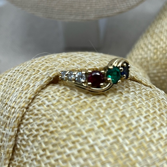 Vintage Gold Over Sterling 925 Multi-Stone Ring – Size 4.75 - Picture 15 of 17